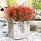 Artificial Lavender Flowers Plants 8 Bundles UV Resistant Faux Outdoor Plastic Greenery Shrubs Plants Hanging Planter Kitchen Home Wedding Office Garden Decor (Orange Red)